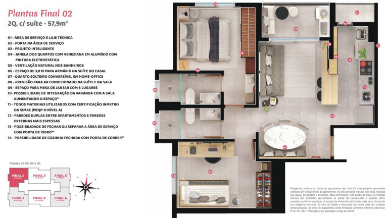 Imagem Apartamento com 2 Quartos à Venda, 58 m² em Setor Sudoeste - Goiânia
