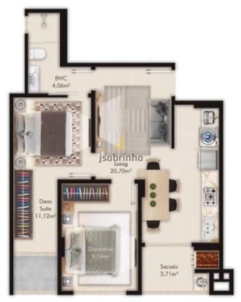 Apartamento com 2 Quartos à Venda, 64 m² em Morretes - Itapema