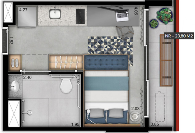Imagem Studio com 1 Quarto à Venda, 24 m² em Moema - São Paulo