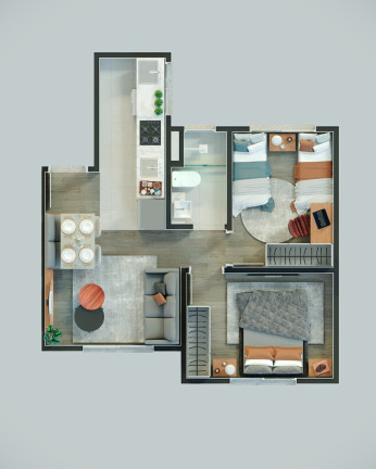 Imagem Apartamento com 2 Quartos à Venda, 40 m² em Chapéu Do Sol - Porto Alegre
