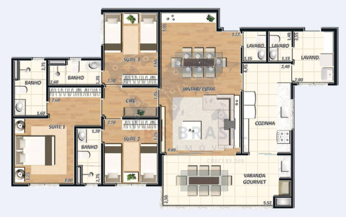 Imagem Apartamento com 3 Quartos à Venda, 124 m² em Vila Aviação - Bauru Imagem Apartamento com 3 Quartos à Venda, 124 m² em Vila Aviação - Bauru