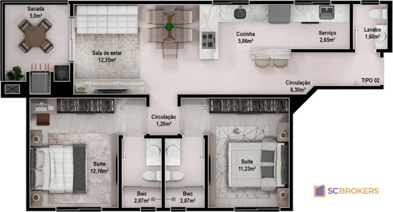 Imagem Apartamento com 2 Quartos à Venda, 74 m² em Vila Operária - Itajaí