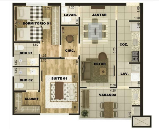 Imagem Apartamento com 2 Quartos à Venda, 74 m² em Bassan - Marília Imagem Apartamento com 2 Quartos à Venda, 74 m² em Bassan - Marília