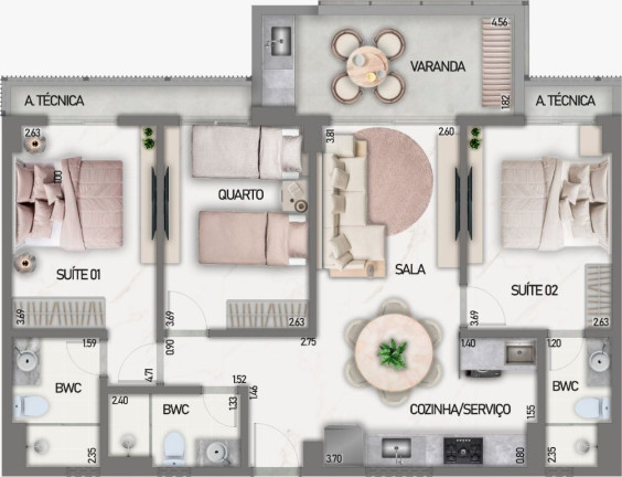 Imagem Apartamento com 3 Quartos à Venda, 66 m² em Praia Formosa - Cabedelo