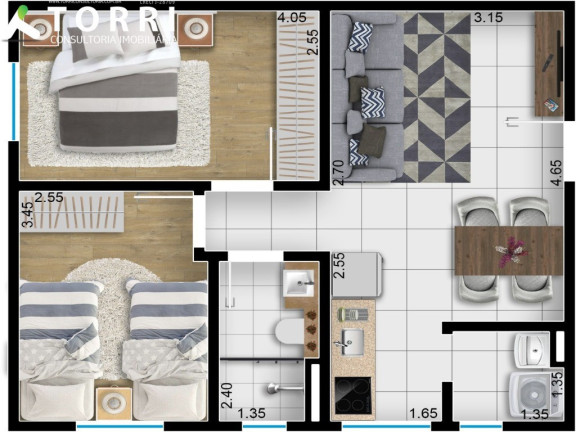 Imagem Apartamento com 2 Quartos à Venda, 49 m² em Wanel Ville - Sorocaba Imagem Apartamento com 2 Quartos à Venda, 49 m² em Wanel Ville - Sorocaba