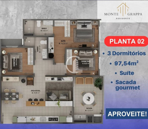 Imagem Apartamento com 2 Quartos à Venda, 75 m² em Pio X - Caxias Do Sul