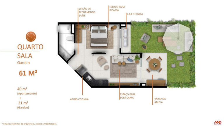 Imagem Apartamento com 1 Quarto à Venda, 30 m² em Cumbuco - Caucaia
