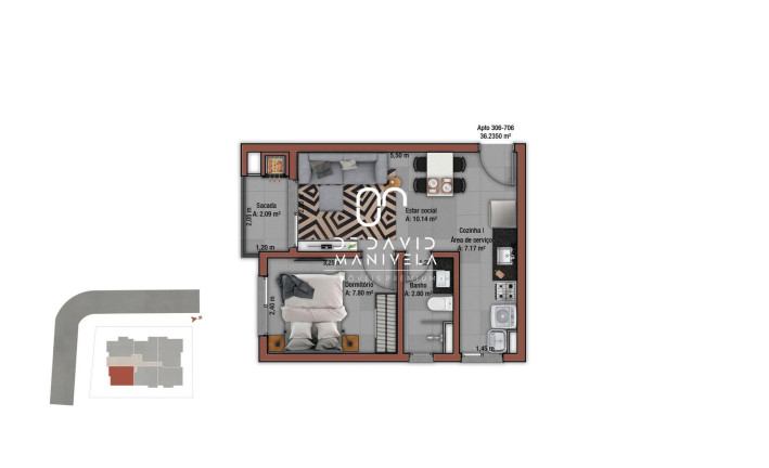 Apartamento com 1 Quarto à Venda, 36 m² em Camobi - Santa Maria