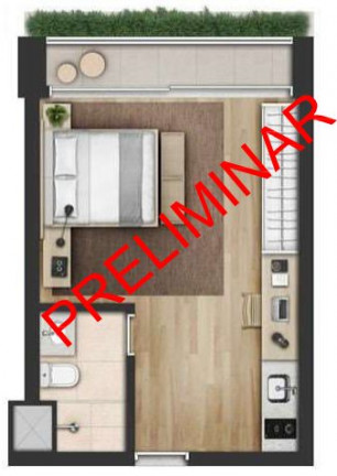 Imagem Studio à Venda, 29 m² em Moema - São Paulo Imagem Studio à Venda, 29 m² em Moema - São Paulo