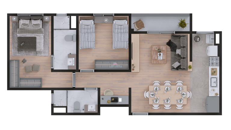 Imagem Apartamento com 2 Quartos à Venda, 49 m² em Medeiros - Jundiaí