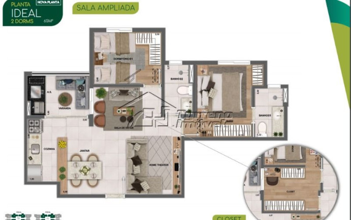 Imagem Apartamento com 2 Quartos à Venda, 65 m² em Parque Industrial - São José Dos Campos Imagem Apartamento com 2 Quartos à Venda, 65 m² em Parque Industrial - São José Dos Campos