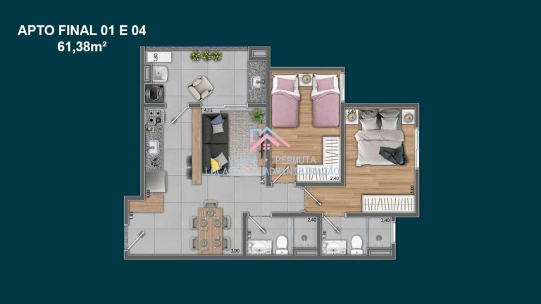 Imagem Apartamento com 2 Quartos à Venda, 61 m² em Jardim Torres São José - Jundiaí