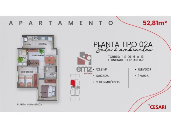 Imagem Apartamento com 2 Quartos à Venda, 63 m² em Vila Planalto - Campo Grande Imagem Apartamento com 2 Quartos à Venda, 63 m² em Vila Planalto - Campo Grande