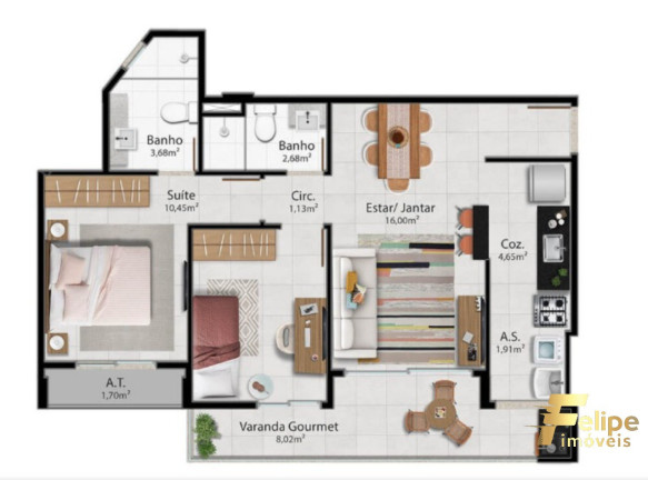 Imagem Imóvel com 2 Quartos à Venda, 65 m² em Jardim Camburi - Vitória