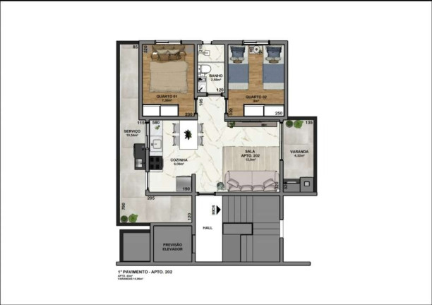 Apartamento com 2 Quartos à Venda, 43 m² em São João Batista - Belo Horizonte
