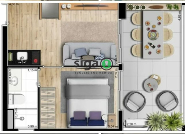 Imagem Apartamento com 1 Quarto à Venda, 36 m² em Brooklin - São Paulo Imagem Apartamento com 1 Quarto à Venda, 36 m² em Brooklin - São Paulo