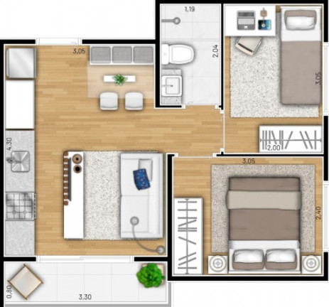 Imagem Imóvel com 2 Quartos à Venda, 38 m² em Cidade Jardim - São Paulo