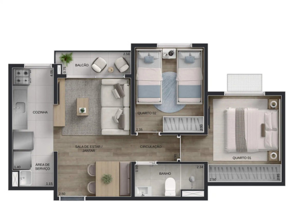 Imagem Apartamento com 2 Quartos à Venda, 42 m² em Parque Amazônia - Goiânia