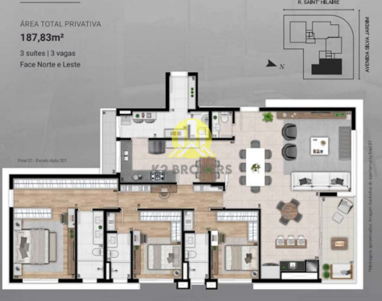 Imagem Apartamento com 3 Quartos à Venda, 187 m² em água Verde - Curitiba Imagem Apartamento com 3 Quartos à Venda, 187 m² em água Verde - Curitiba