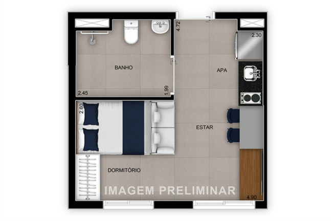 Imagem Imóvel com 1 Quarto à Venda, 26 m² em Mooca - São Paulo