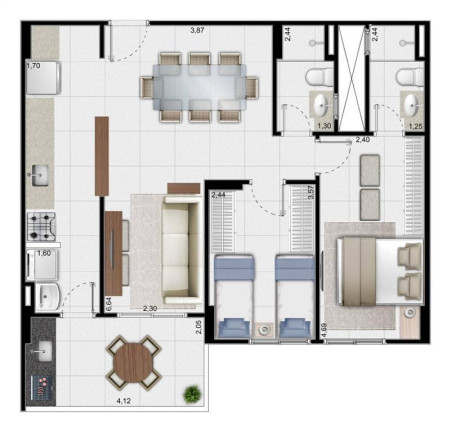 Imagem Apartamento com 2 Quartos à Venda, 77 m² em Vila Mirim - Praia Grande Imagem Apartamento com 2 Quartos à Venda, 77 m² em Vila Mirim - Praia Grande