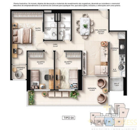 Imagem Apartamento com 3 Quartos à Venda, 95 m² em Praia De Itaparica - Vila Velha Imagem Apartamento com 3 Quartos à Venda, 95 m² em Praia De Itaparica - Vila Velha
