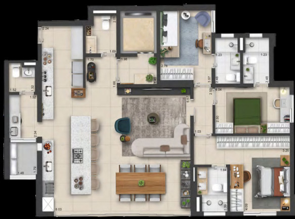 Imagem Apartamento com 3 Quartos à Venda, 120 m² em Park Lozandes - Goiânia