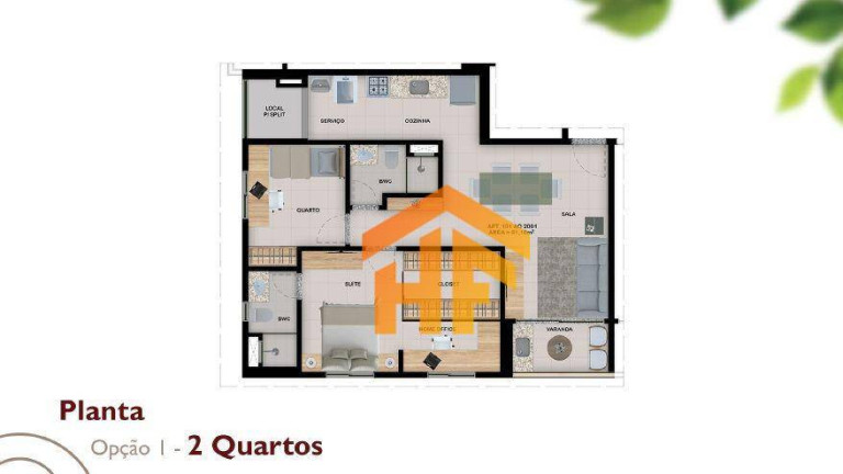 Imagem Apartamento com 3 Quartos à Venda, 61 m² em Zumbi - Recife Imagem Apartamento com 3 Quartos à Venda, 61 m² em Zumbi - Recife