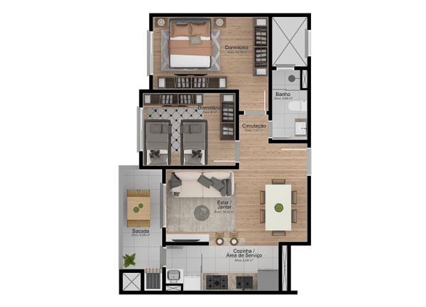 Imagem Apartamento com 1 Quarto à Venda, 45 m² em Freitas - Sapucaia Do Sul