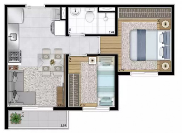 Imagem Imóvel com 2 Quartos à Venda, 34 m² em Santa Cecília - São Paulo