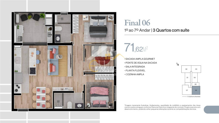 Imagem Apartamento com 3 Quartos à Venda, 71 m² em Bacacheri - Curitiba Imagem Apartamento com 3 Quartos à Venda, 71 m² em Bacacheri - Curitiba
