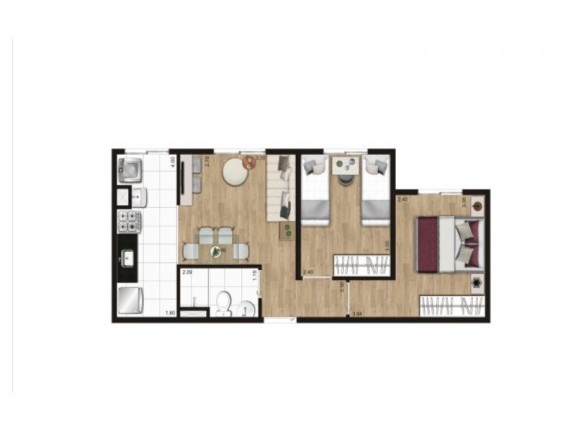Imagem Imóvel com 2 Quartos à Venda, 40 m² em Jardim Santo Antônio - São Paulo