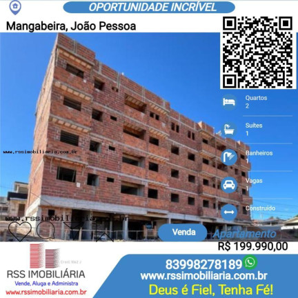 Apartamento com 2 Quartos à Venda, 50 m² em Mangabeira - João Pessoa