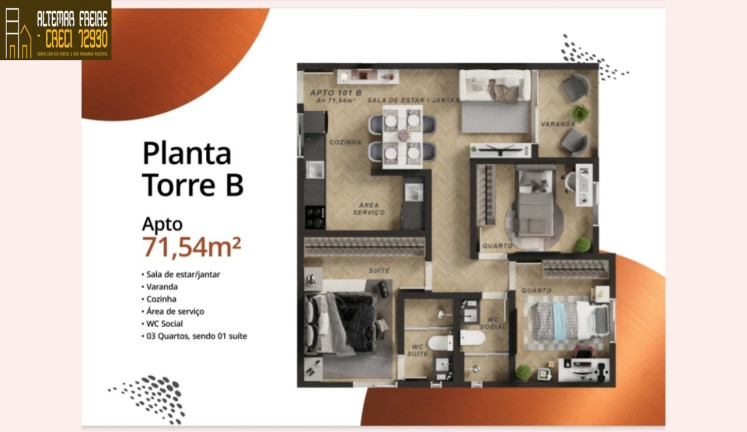 Imagem Apartamento com 3 Quartos à Venda, 71 m² em Poço - Cabedelo