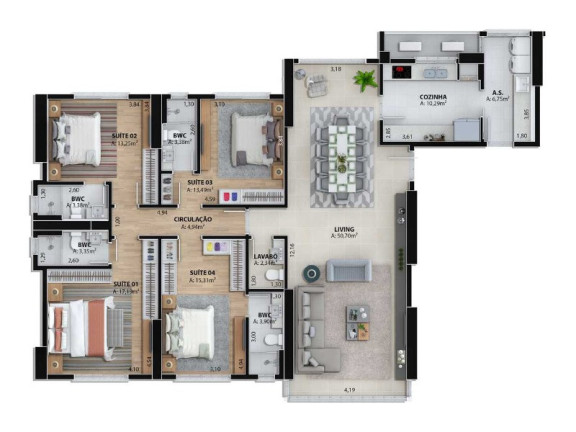 Imagem Apartamento com 4 Quartos à Venda, 221 m² em Centro - Balneário Camboriú Imagem Apartamento com 4 Quartos à Venda, 221 m² em Centro - Balneário Camboriú