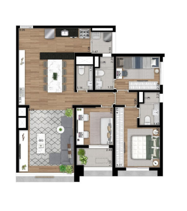 Imagem Apartamento com 3 Quartos à Venda, 97 m² em Perdizes - São Paulo