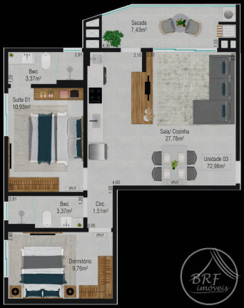 Imagem Apartamento com 2 Quartos à Venda, 89 m² em Barreiros - São José Imagem Apartamento com 2 Quartos à Venda, 89 m² em Barreiros - São José