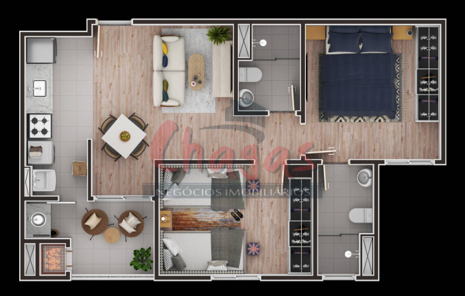 Imagem Apartamento com 2 Quartos à Venda, 61 m² em Martim De Sá - Caraguatatuba