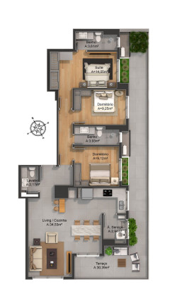 Imagem Apartamento com 3 Quartos à Venda, 124 m² em Petrópolis - Porto Alegre