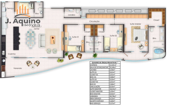 Apartamento com 3 Quartos à Venda, 164 m² em Guararapes - Fortaleza
