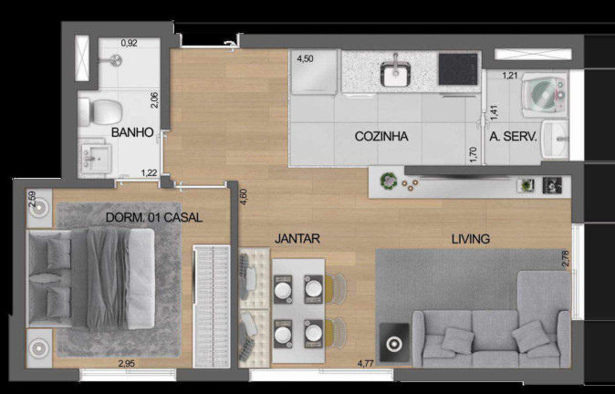 Imagem Apartamento com 2 Quartos à Venda, 39 m² em Moema - São Paulo