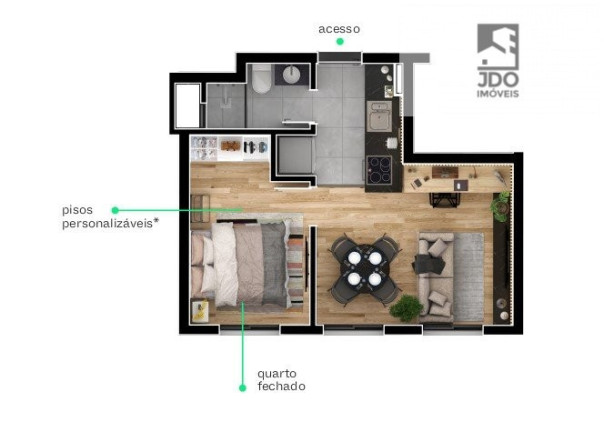 Imagem Apartamento com 1 Quarto à Venda, 33 m² em Novo Mundo - Curitiba Imagem Apartamento com 1 Quarto à Venda, 33 m² em Novo Mundo - Curitiba