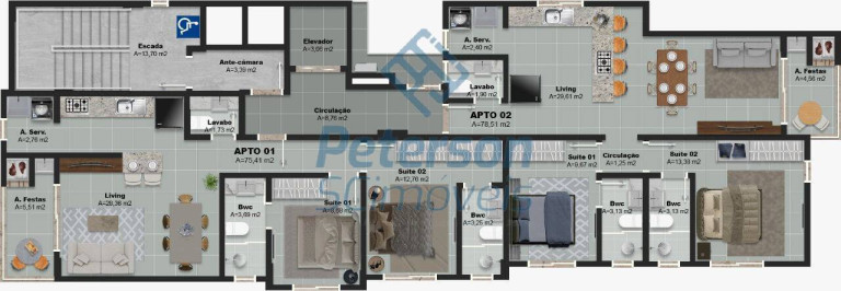 Imagem Apartamento com 2 Quartos à Venda, 78 m² em Santa Terezinha - Brusque Imagem Apartamento com 2 Quartos à Venda, 78 m² em Santa Terezinha - Brusque