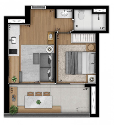 Imagem Apartamento com 1 Quarto à Venda, 37 m² em Vila Monte Alegre - São Paulo