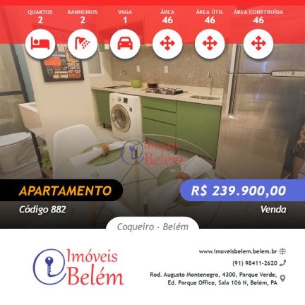 Imagem Apartamento com 2 Quartos à Venda, 46 m² em Coqueiro - Belém Imagem Apartamento com 2 Quartos à Venda, 46 m² em Coqueiro - Belém
