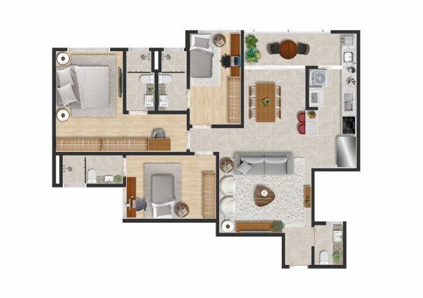 Imagem Apartamento com 3 Quartos à Venda, 100 m² em Nova Guará - Guaratinguetá