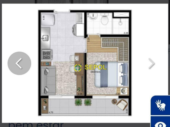 Imagem Apartamento com 1 Quarto à Venda, 37 m² em Vila Ema - São Paulo