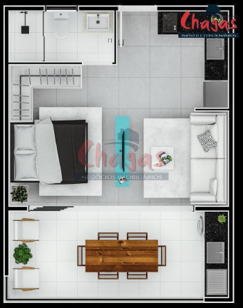 Imagem Apartamento com 1 Quarto à Venda, 38 m² em Praia Das Palmeiras - Caraguatatuba