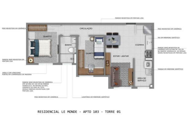 Imagem Apartamento com 2 Quartos à Venda, em Parque Jamaica - Londrina Imagem Apartamento com 2 Quartos à Venda, em Parque Jamaica - Londrina