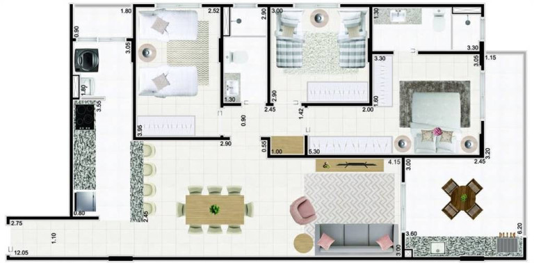 Imagem Apartamento com 3 Quartos à Venda, 111 m² em Caiçara - Praia Grande Imagem Apartamento com 3 Quartos à Venda, 111 m² em Caiçara - Praia Grande